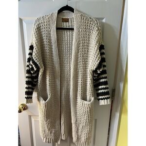 New POL Cable Knit Cardigan With Pockets